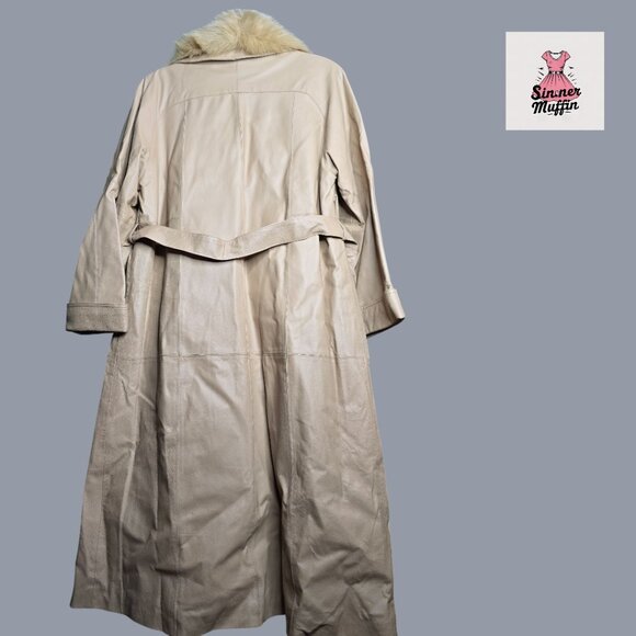 Terry Lewis Classic Luxuries Long 100% Leather and Faux Fur Trimmed Coat - Picture 4 of 16